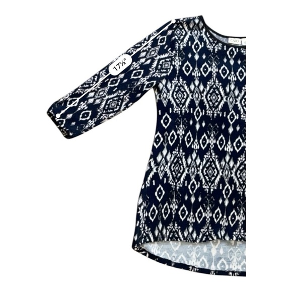 Cato casual tight knit cardigan top M white black geometrical pattern round neck - Picture 8 of 11